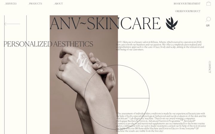 Screenshot of anvskincare.com