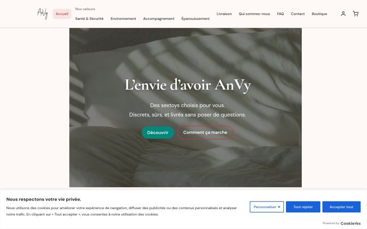 Screenshot of anvy.fr