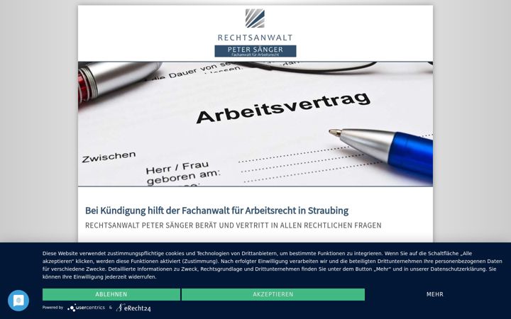 Captură de ecran a anwalt-arbeitsrecht-straubing.de