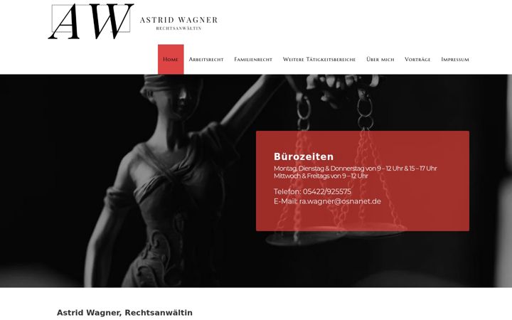 Screenshot of anwalt-astridwagner.de