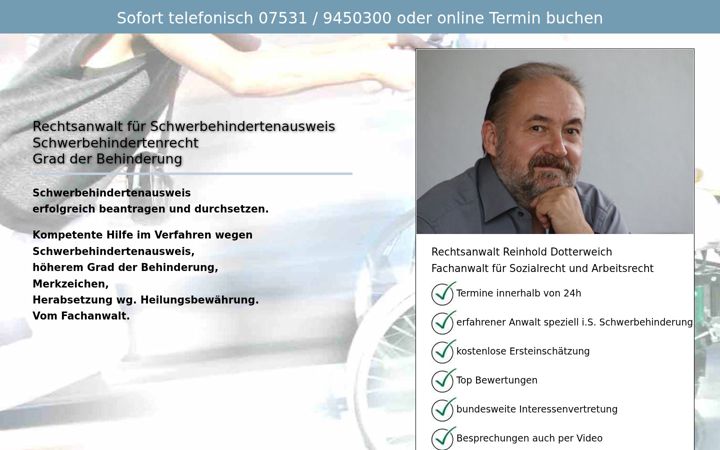 Screenshot of anwalt-behindertenausweis.de