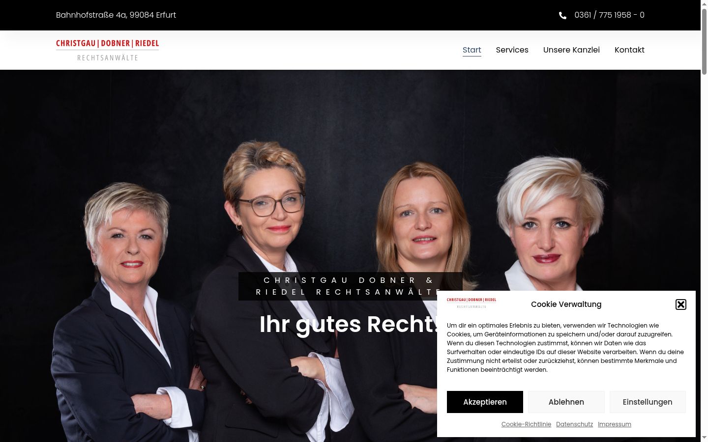 Screenshot del banner di consenso mostrato prima di qualsiasi interazione