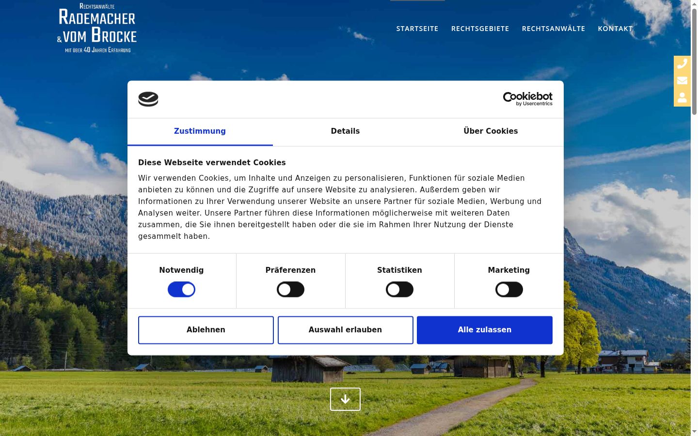 Snímka obrazovky banera súhlasu zobrazeného pred akoukoľvek interakciou