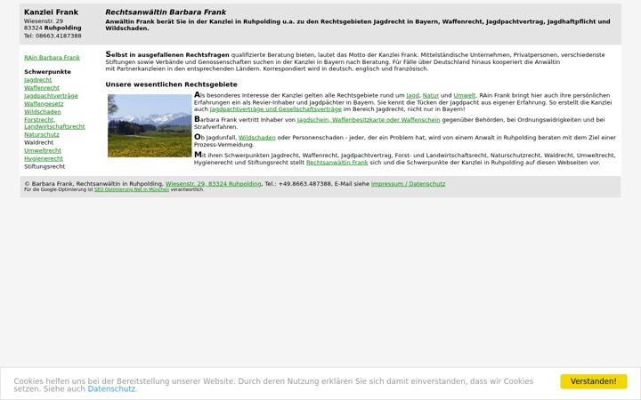 Snimka zaslona za anwalt-jagdrecht.de