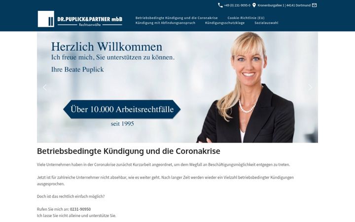 Ekraanipilt saidist anwalt-kuendigung-dortmund.de