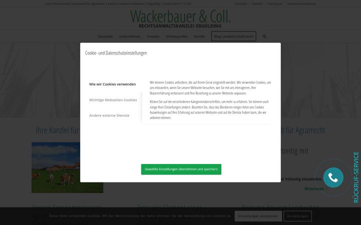 Ekraanipilt saidist anwalt-landwirtschaft.de