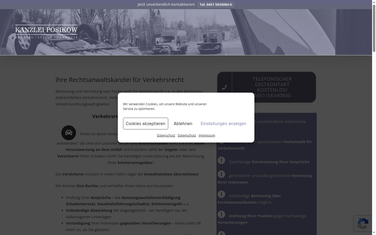 Screenshot of the consent banner shown before any interaction
