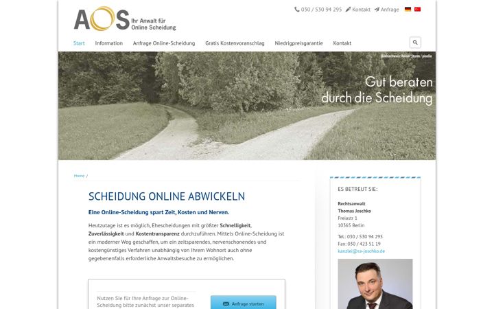 Screenshot of anwalt-onlinescheidung.de