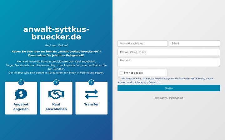 Screenshot of anwalt-syttkus-bruecker.de