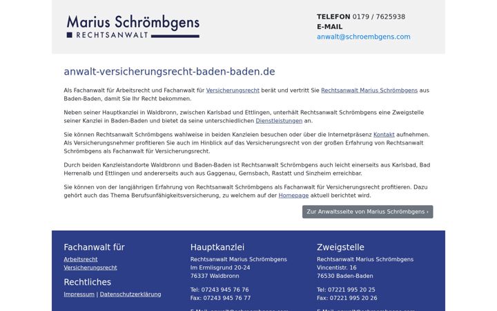 Screenshot of anwalt-versicherungsrecht-baden-baden.de