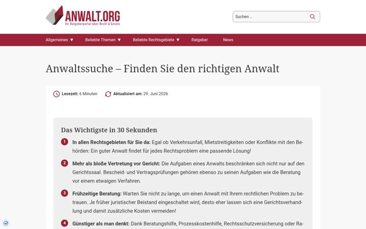 Screenshot of anwalt.org