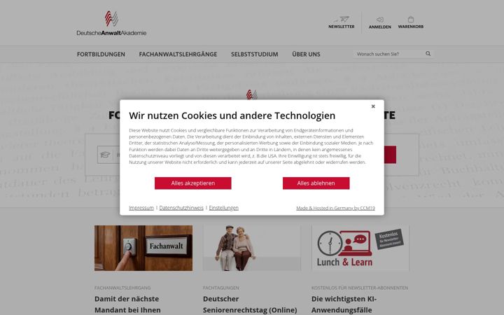Screenshot of anwaltakademie.de
