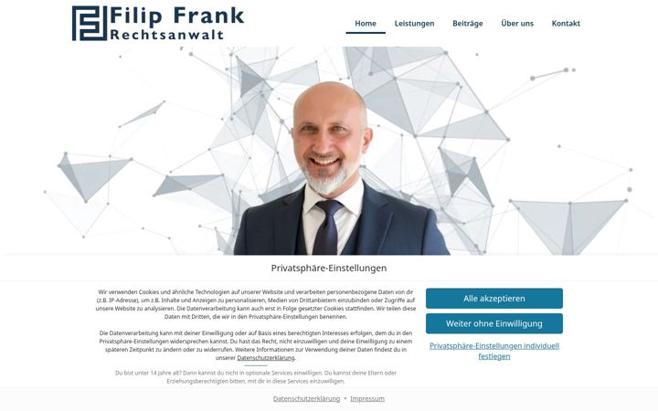 Captura de pantalla de anwaltfrank.at
