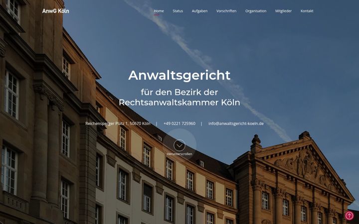 Screenshot of anwaltsgericht-koeln.de
