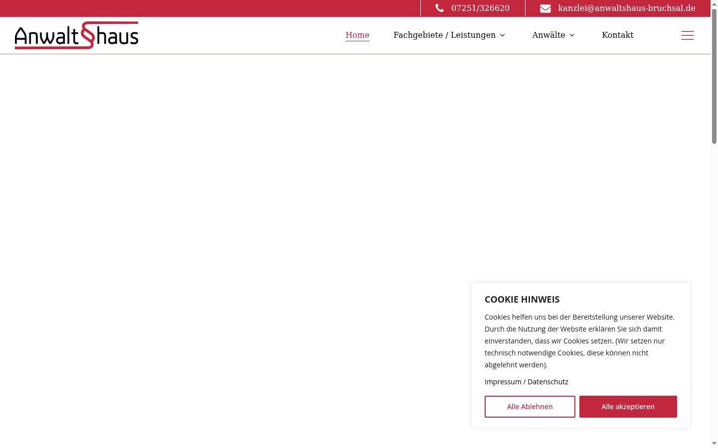 Screenshot del banner di consenso mostrato prima di qualsiasi interazione