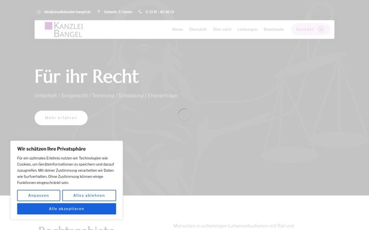 Screenshot of anwaltskanzlei-bangel.de