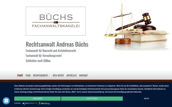 Captura de pantalla de anwaltskanzlei-buechs.de