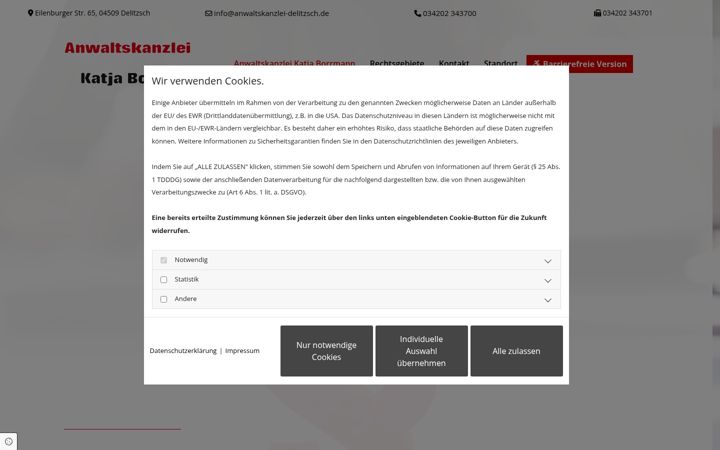 Screenshot of anwaltskanzlei-delitzsch.de