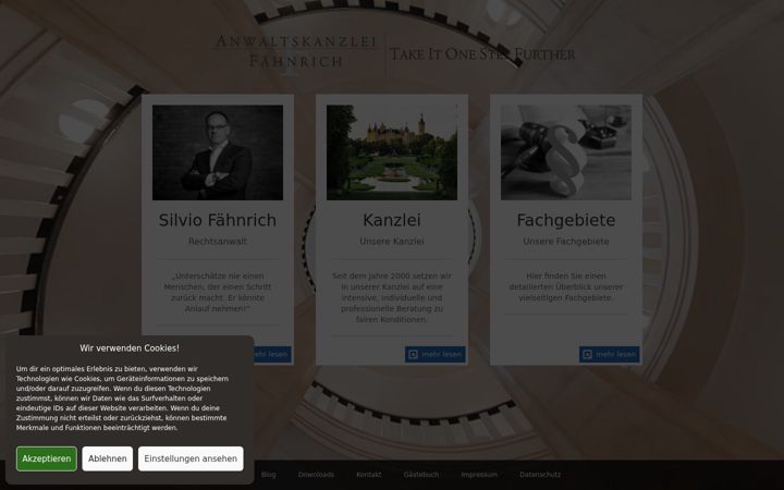 Captura de pantalla de anwaltskanzlei-faehnrich.de