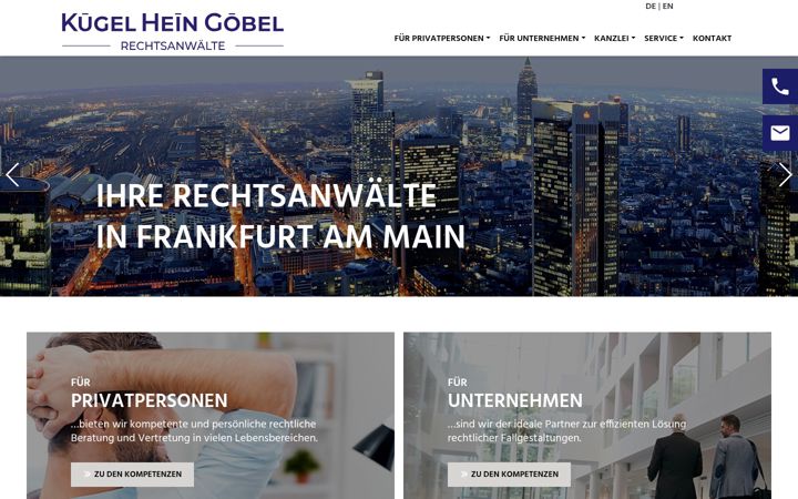Kuvakaappaus sivustosta anwaltskanzlei-frankfurt.com