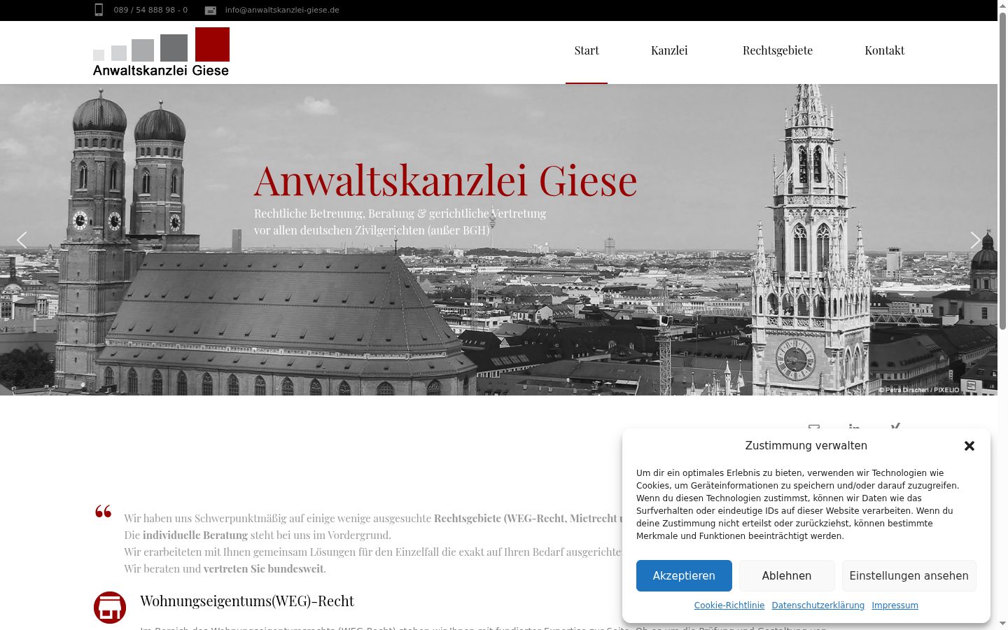 Screenshot of the consent banner shown before any interaction