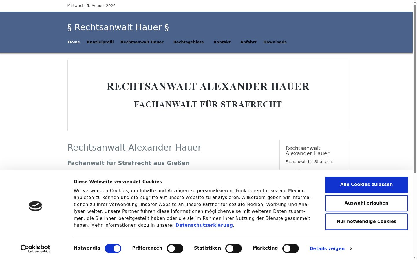 Screenshot del banner di consenso mostrato prima di qualsiasi interazione