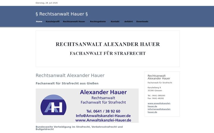 Screenshot di anwaltskanzlei-hauer.de