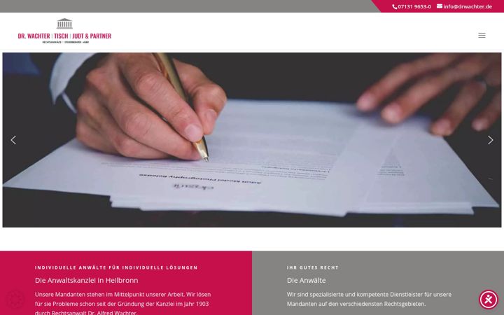 Screenshot di anwaltskanzlei-heilbronn-drwachter.de