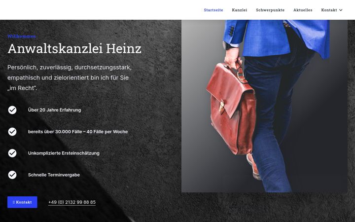 Screenshot of anwaltskanzlei-heinz.de