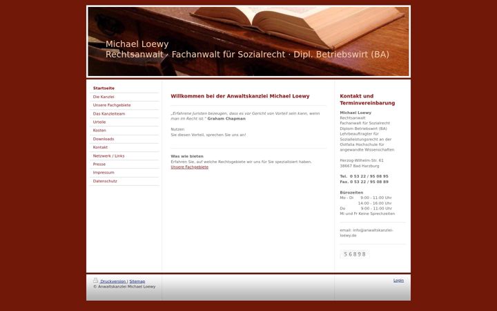 Screenshot of anwaltskanzlei-loewy.de