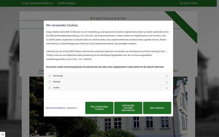 Екранна снимка на anwaltskanzlei-quensell.de