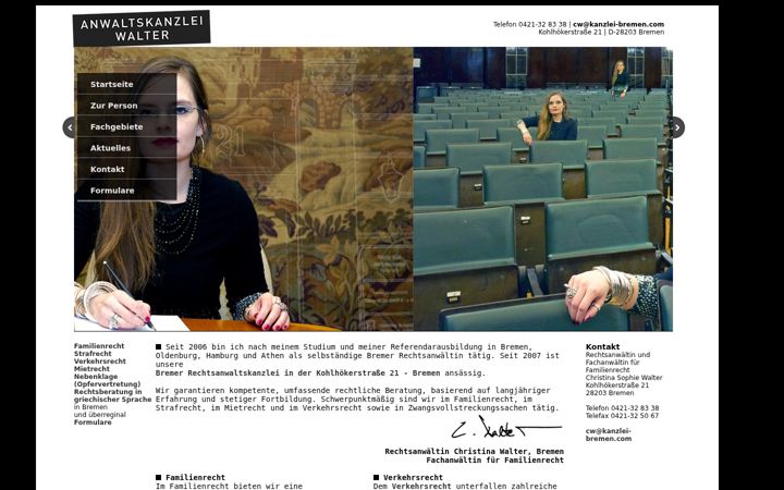 Kuvakaappaus sivustosta anwaltskanzlei-walter.com