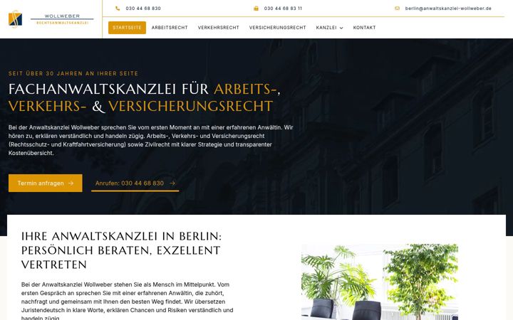 Screenshot of anwaltskanzlei-wollweber.de