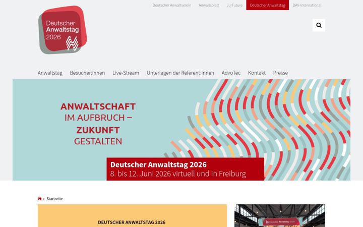 Ekrano kopija anwaltstag.de