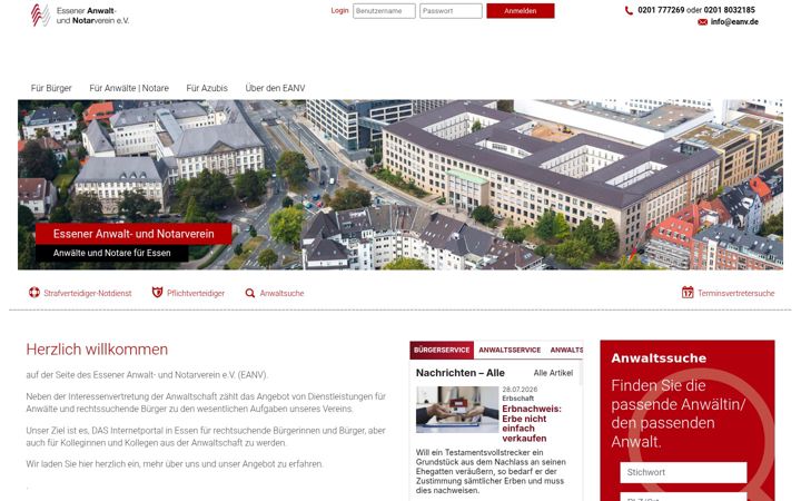 Ekrano kopija anwaltverein-essen.de