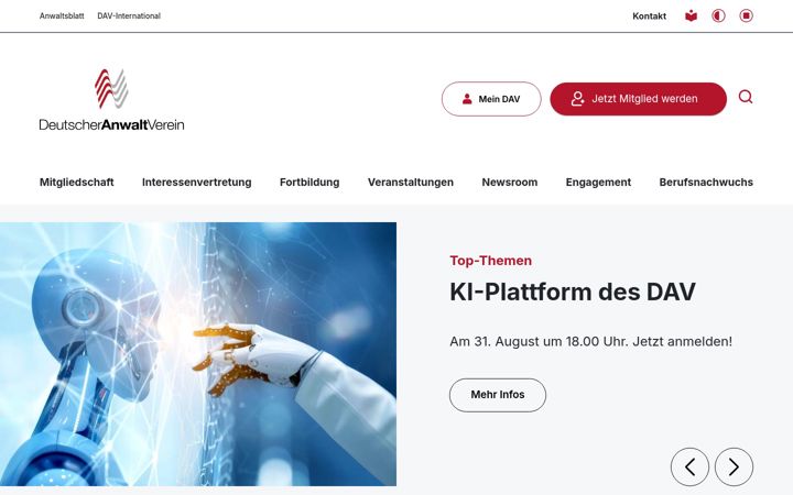 Screenshot of anwaltverein.de