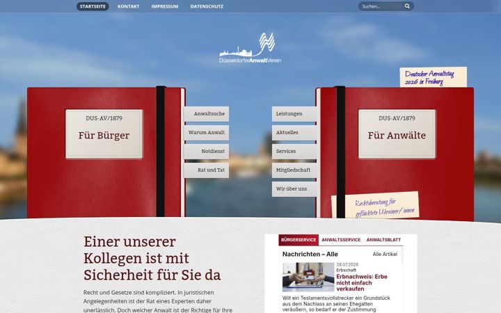 Screenshot of anwaltvereinduesseldorf.de