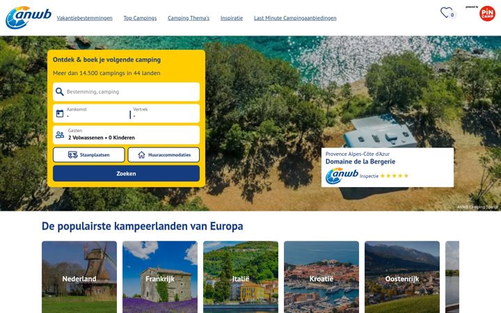 Screenshot of anwbcamping.nl