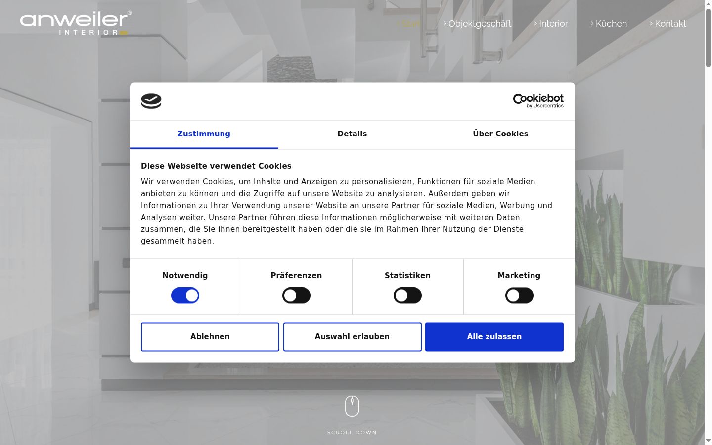 Sutikimo reklamjuostės, rodytos prieš bet kokią sąveiką, ekrano kopija