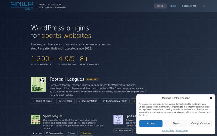 Screenshot of anwp.pro
