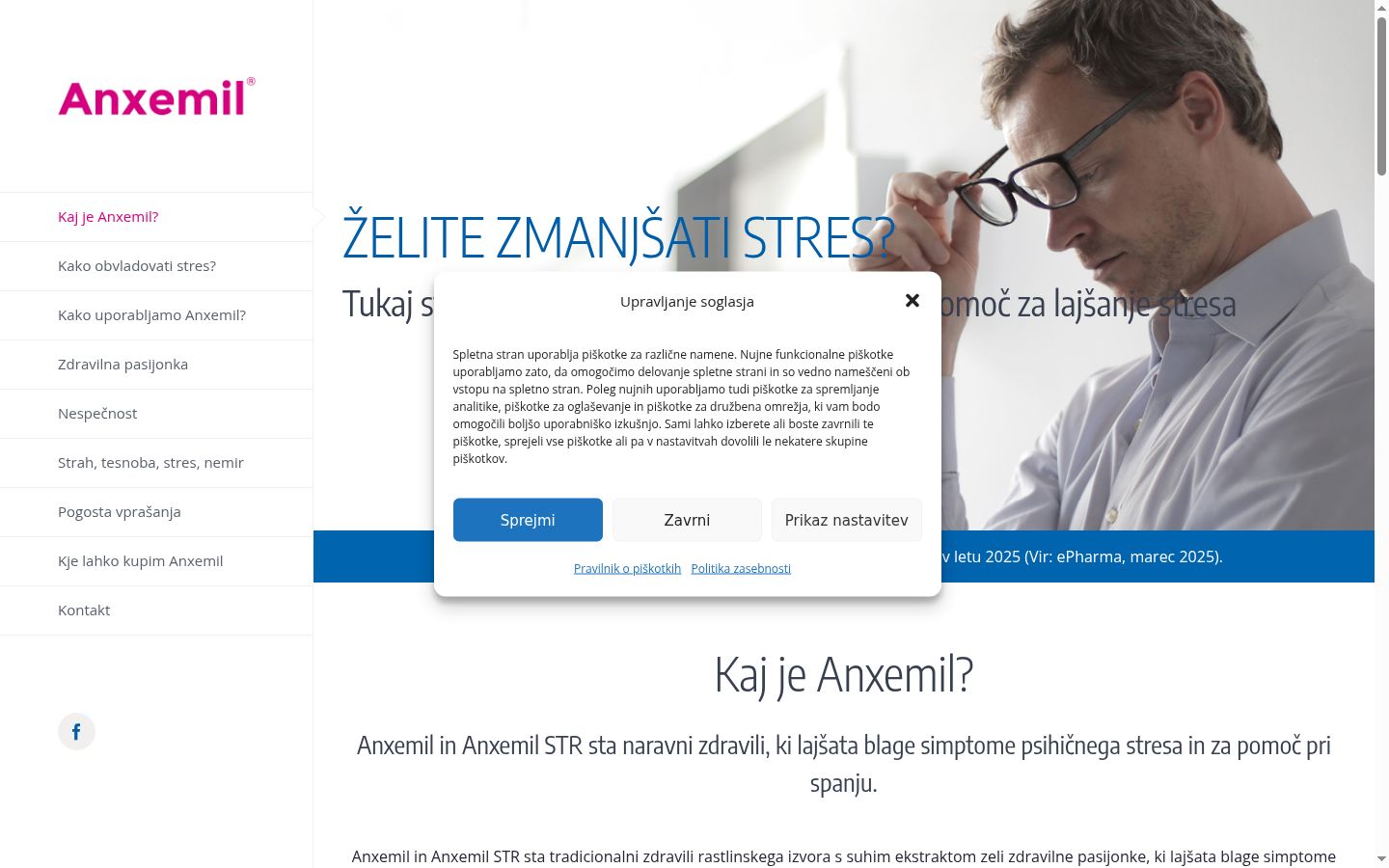 Screenshot del banner di consenso mostrato prima di qualsiasi interazione