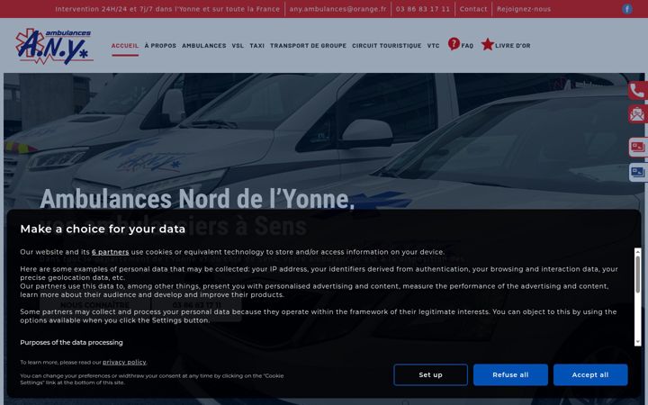 Snimka zaslona za any-ambulances-sens.com