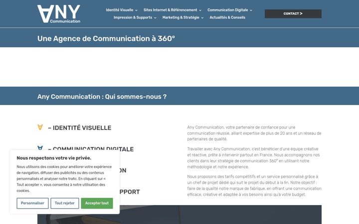Snimka zaslona za any-communication.com