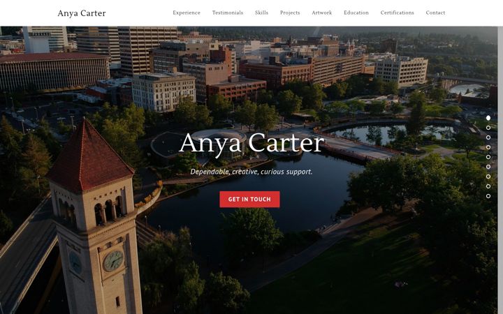 Snimka zaslona za anya-carter.com