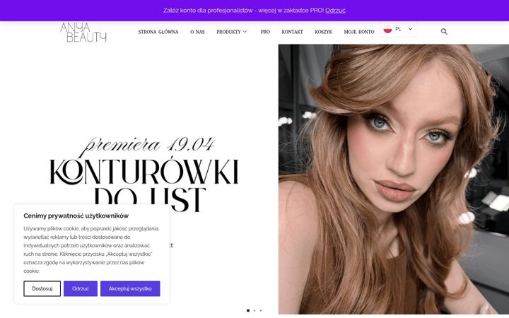 Screenshot von anyabeauty.pl