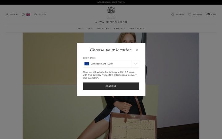 Screenshot of anyahindmarch.com