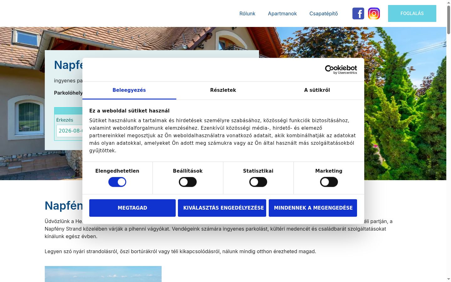 Screenshot tal-banner tal-kunsens muri qabel kwalunkwe interazzjoni