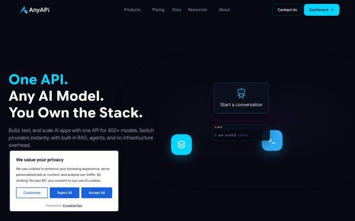 Screenshot of anyapi.ai