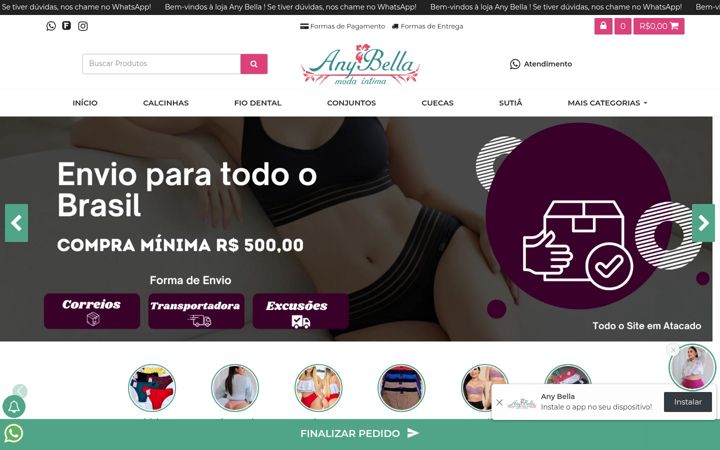 Captura de pantalla de anybella.com.br