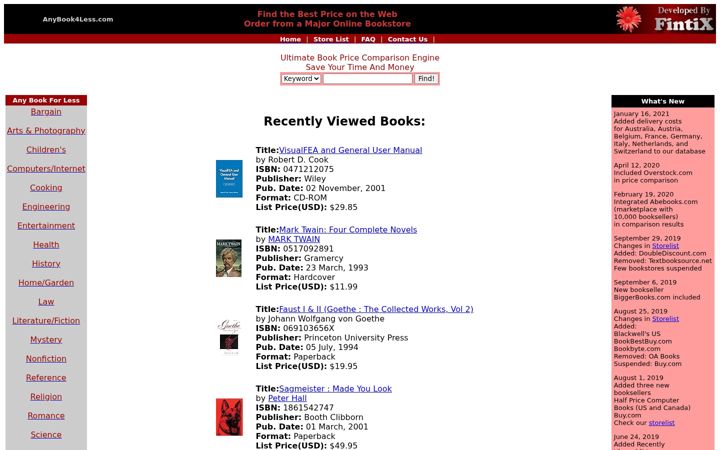 Screenshot of anybook4less.com